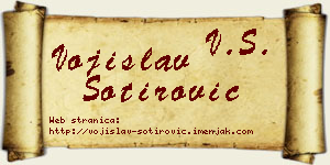 Vojislav Sotirović vizit kartica